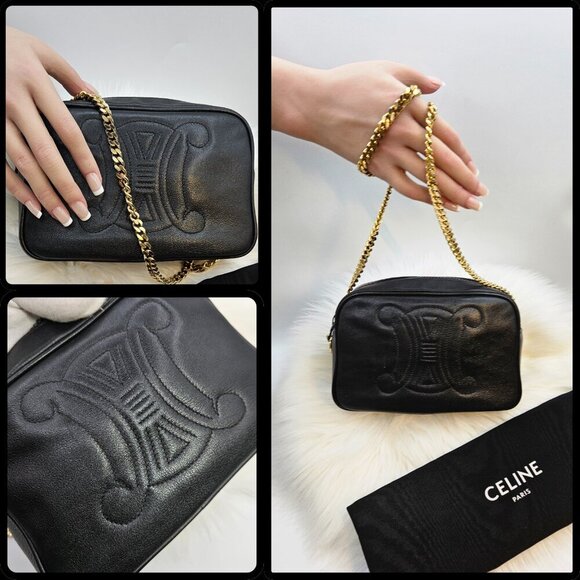 Céline Embroidered Triomphe Leather Crossbody Bag - Picture 11 of 17